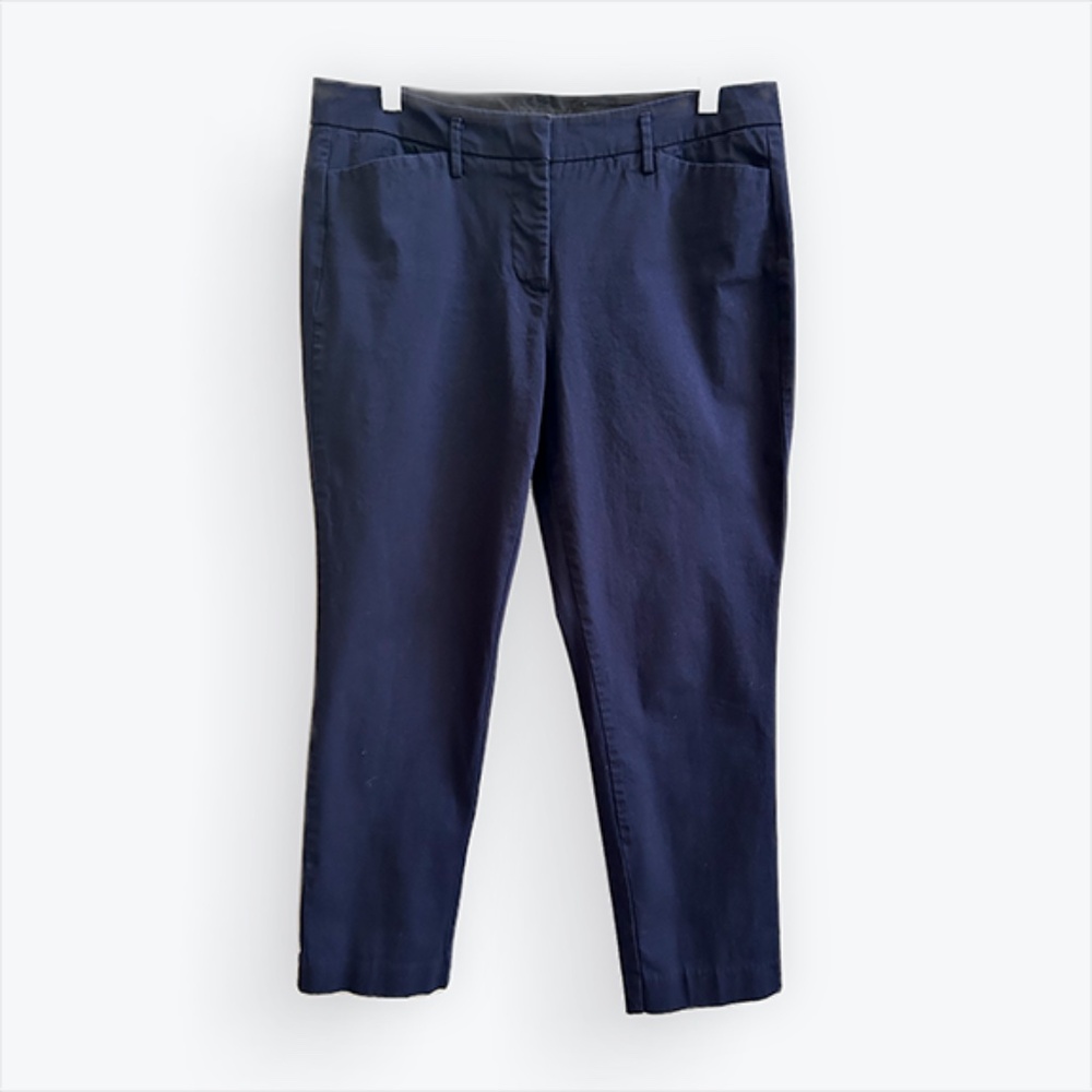 WORTHINGTON Flat Front, Zipper, Ankle Length Trousers, Navy Blue